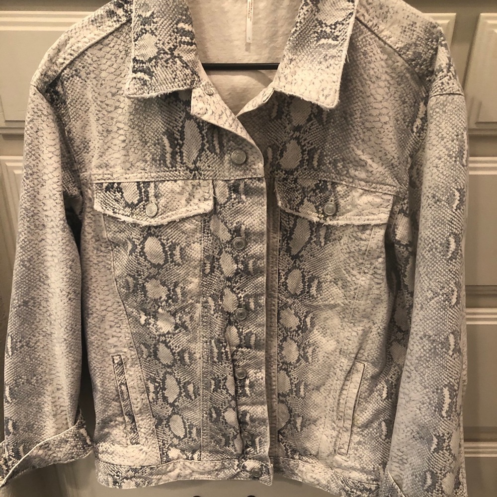 Snakeskin denim jacket